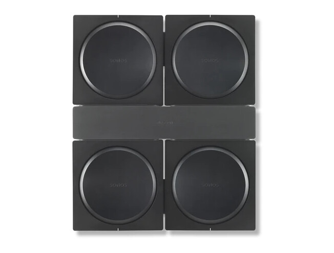 Wall Mount for 4 Sonos Amps, Single, Black