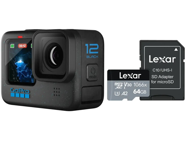 Spordikaamera GoPro HERO12 Black + 64GB mälukaart Standard + 64GB mälukaart