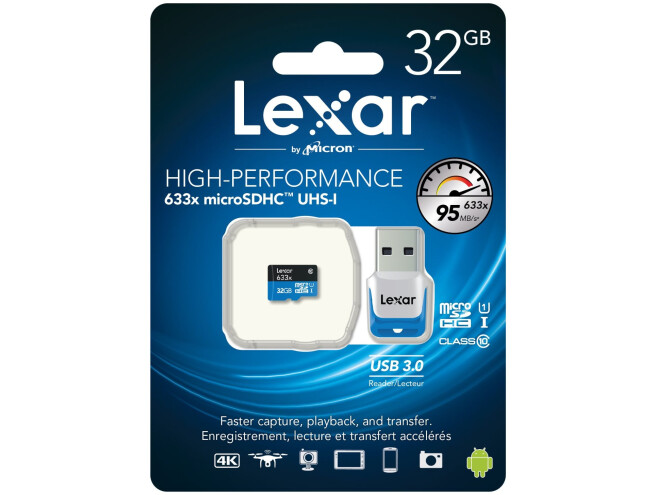 Lexar 633x 32GB microSD class 10 UHS1