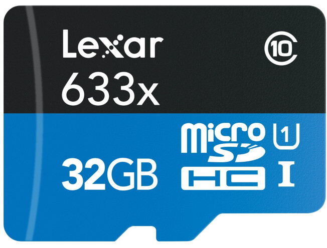 Lexar 633x 32GB microSD class 10 UHS1